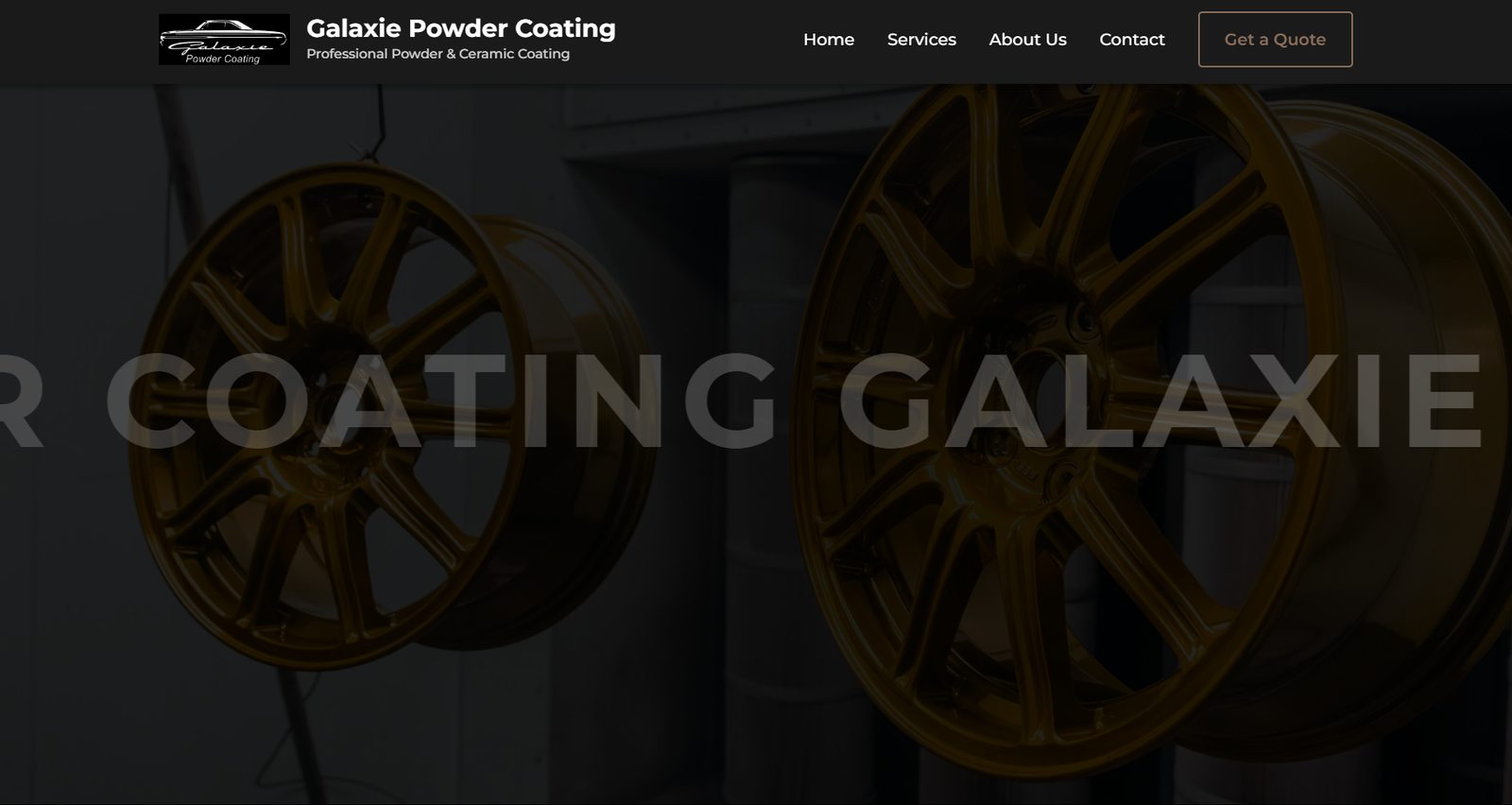 Galaxie Powder Coating Website Screenshot